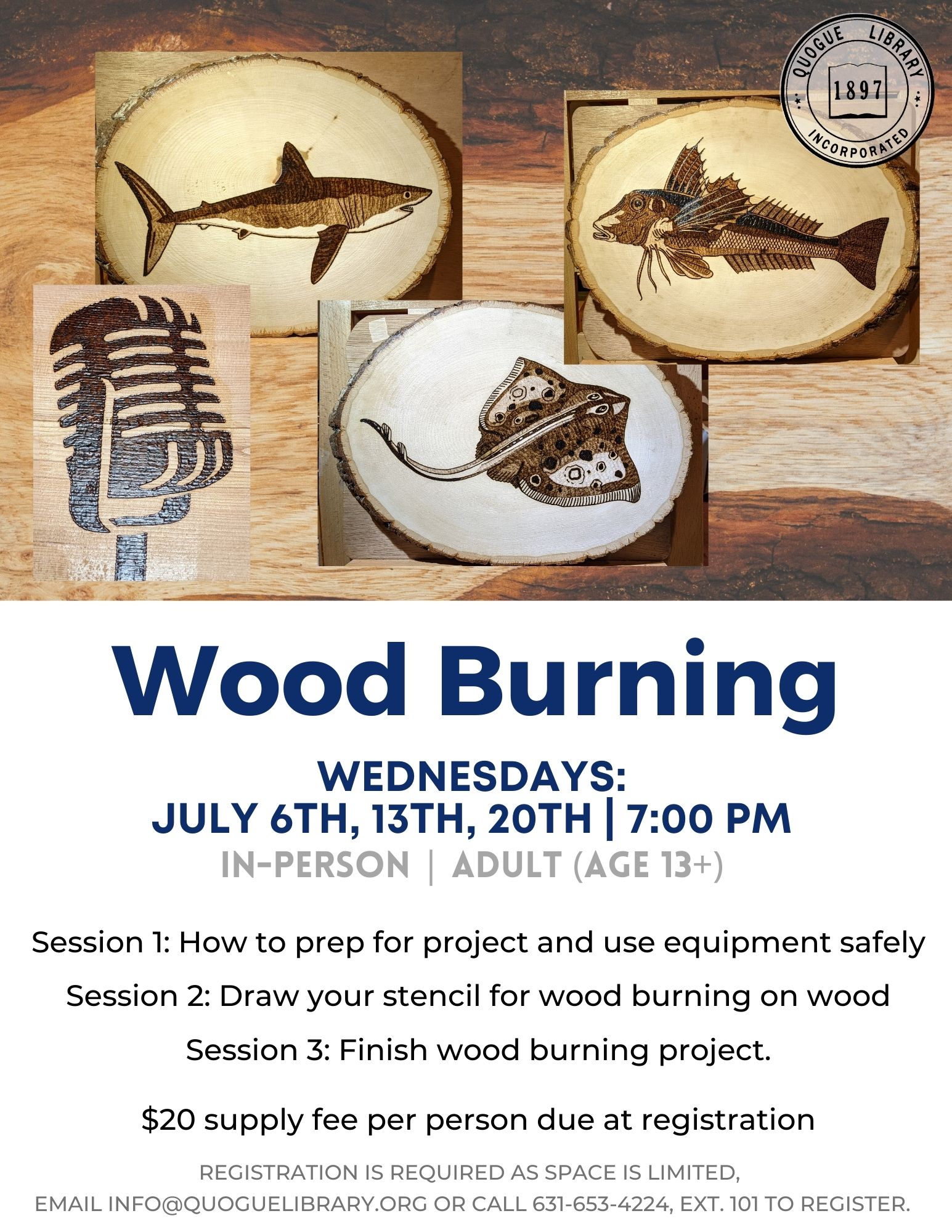 Wood Burning Series Quogue Library